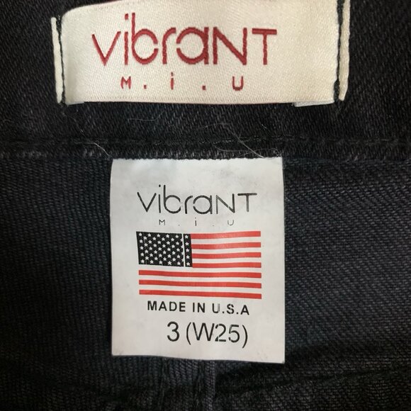 Vibrant Miu Black Distressed High Rise Jeans W25 Ripped Knee Slim Fit - Picture 5 of 5